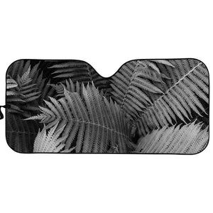 Black And White Fern Leaf Print Car Sun Shade