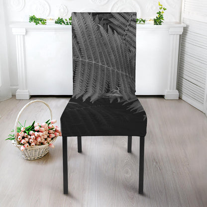Black And White Fern Leaf Print Dining Chair Slipcover