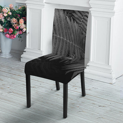Black And White Fern Leaf Print Dining Chair Slipcover