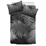 Black And White Fern Leaf Print Duvet Cover Bedding Set
