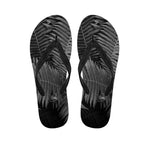 Black And White Fern Leaf Print Flip Flops