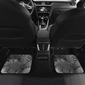 Black And White Fern Leaf Print Front and Back Car Floor Mats