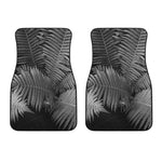 Black And White Fern Leaf Print Front Car Floor Mats