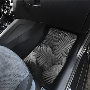 Black And White Fern Leaf Print Front Car Floor Mats