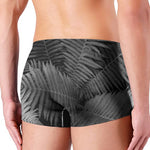 Black And White Fern Leaf Print Men's Boxer Briefs