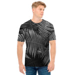 Black And White Fern Leaf Print Men's T-Shirt