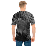 Black And White Fern Leaf Print Men's T-Shirt