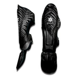 Black And White Fern Leaf Print Muay Thai Shin Guard