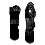 Black And White Fern Leaf Print Muay Thai Shin Guard