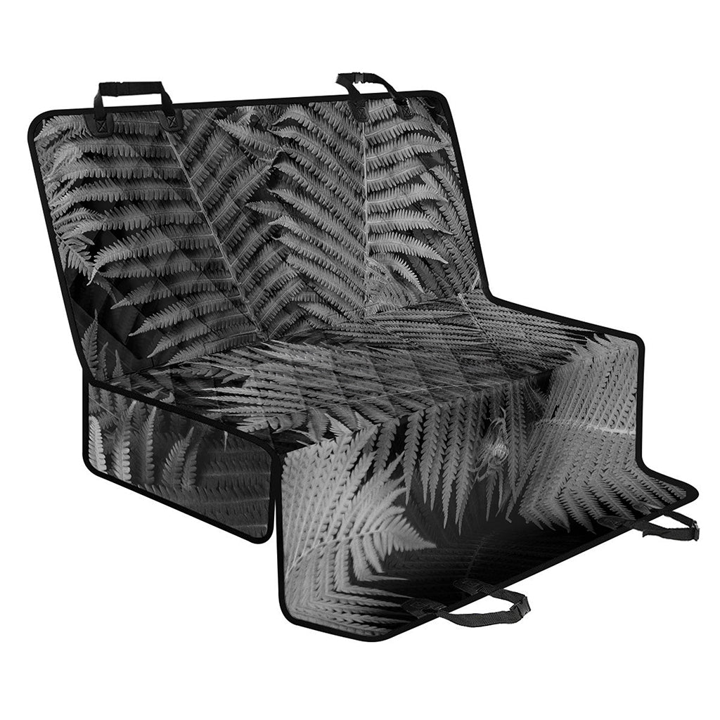 Black And White Fern Leaf Print Pet Car Back Seat Cover