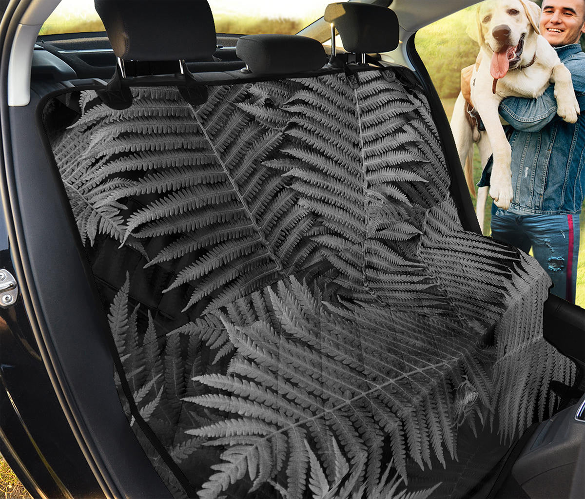 Black And White Fern Leaf Print Pet Car Back Seat Cover