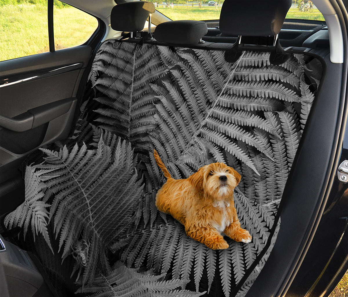 Black And White Fern Leaf Print Pet Car Back Seat Cover