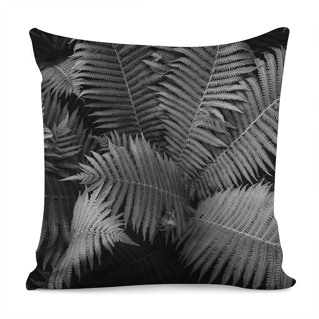 Black And White Fern Leaf Print Pillow Cover