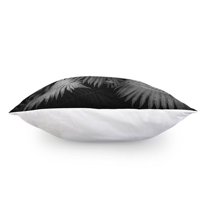 Black And White Fern Leaf Print Pillow Cover