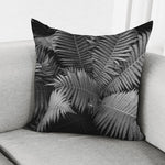 Black And White Fern Leaf Print Pillow Cover