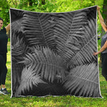 Black And White Fern Leaf Print Quilt