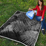 Black And White Fern Leaf Print Quilt
