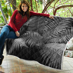 Black And White Fern Leaf Print Quilt