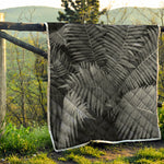 Black And White Fern Leaf Print Quilt