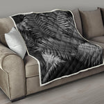 Black And White Fern Leaf Print Quilt