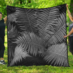 Black And White Fern Leaf Print Quilt