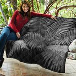 Black And White Fern Leaf Print Quilt