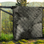 Black And White Fern Leaf Print Quilt