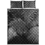 Black And White Fern Leaf Print Quilt Bed Set