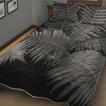 Black And White Fern Leaf Print Quilt Bed Set