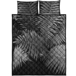 Black And White Fern Leaf Print Quilt Bed Set