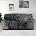 Black And White Fern Leaf Print Sofa Cover
