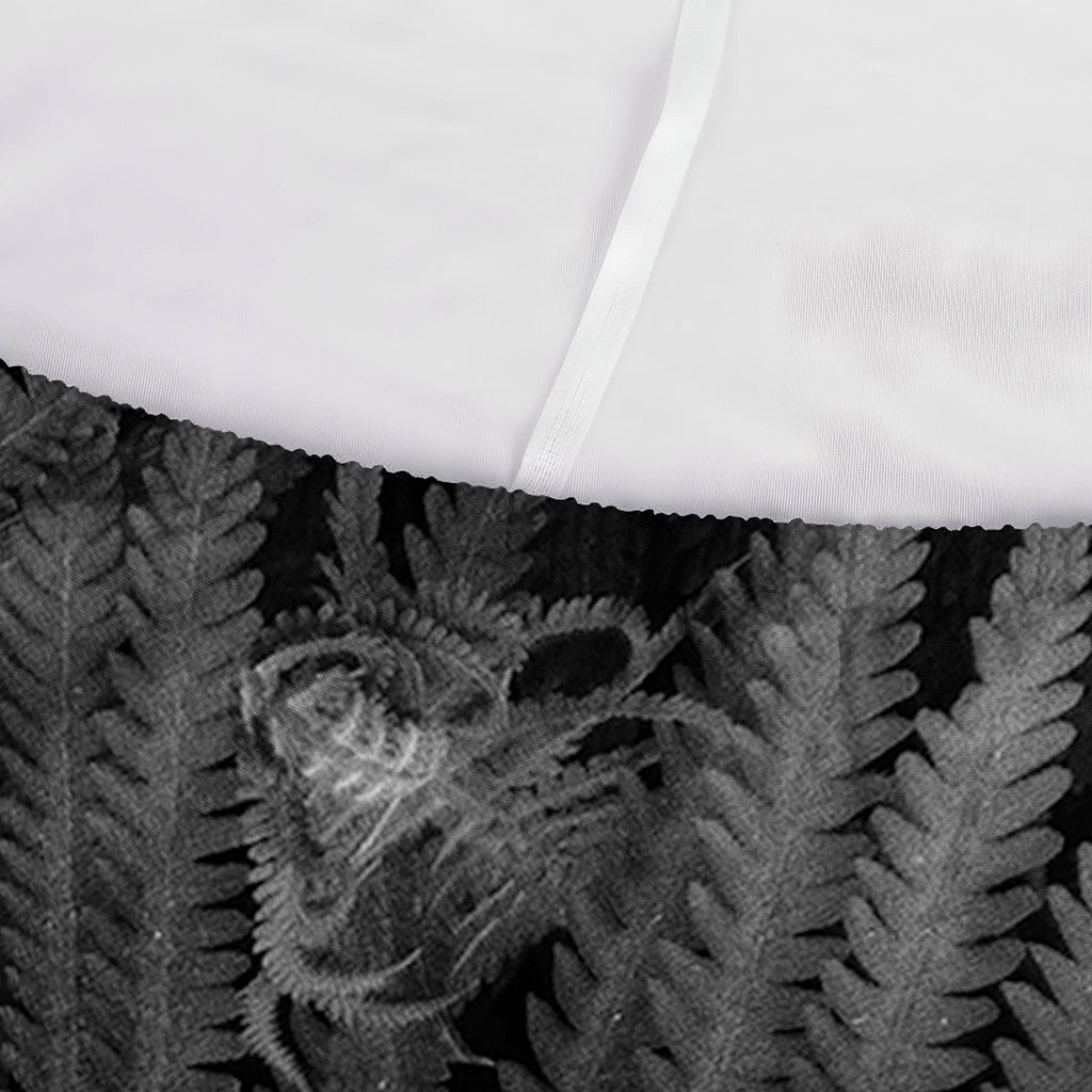 Black And White Fern Leaf Print Sofa Cover