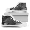 Black And White Fern Leaf Print White High Top Shoes