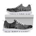 Black And White Fern Leaf Print White Running Shoes