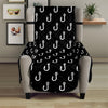 Black And White Fishing Hooks Print Armchair Protector