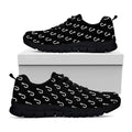 Black And White Fishing Hooks Print Black Running Shoes