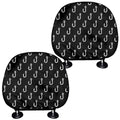Black And White Fishing Hooks Print Car Headrest Covers