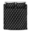 Black And White Fishing Hooks Print Duvet Cover Bedding Set