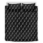 Black And White Fishing Hooks Print Duvet Cover Bedding Set