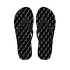 Black And White Fishing Hooks Print Flip Flops