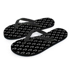 Black And White Fishing Hooks Print Flip Flops