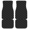 Black And White Fishing Hooks Print Front and Back Car Floor Mats
