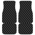 Black And White Fishing Hooks Print Front and Back Car Floor Mats