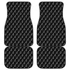 Black And White Fishing Hooks Print Front and Back Car Floor Mats