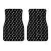 Black And White Fishing Hooks Print Front Car Floor Mats