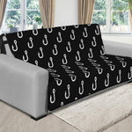 Black And White Fishing Hooks Print Futon Protector