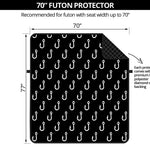 Black And White Fishing Hooks Print Futon Protector