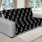 Black And White Fishing Hooks Print Futon Protector