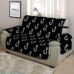 Black And White Fishing Hooks Print Half Sofa Protector