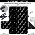 Black And White Fishing Hooks Print Loveseat Protector